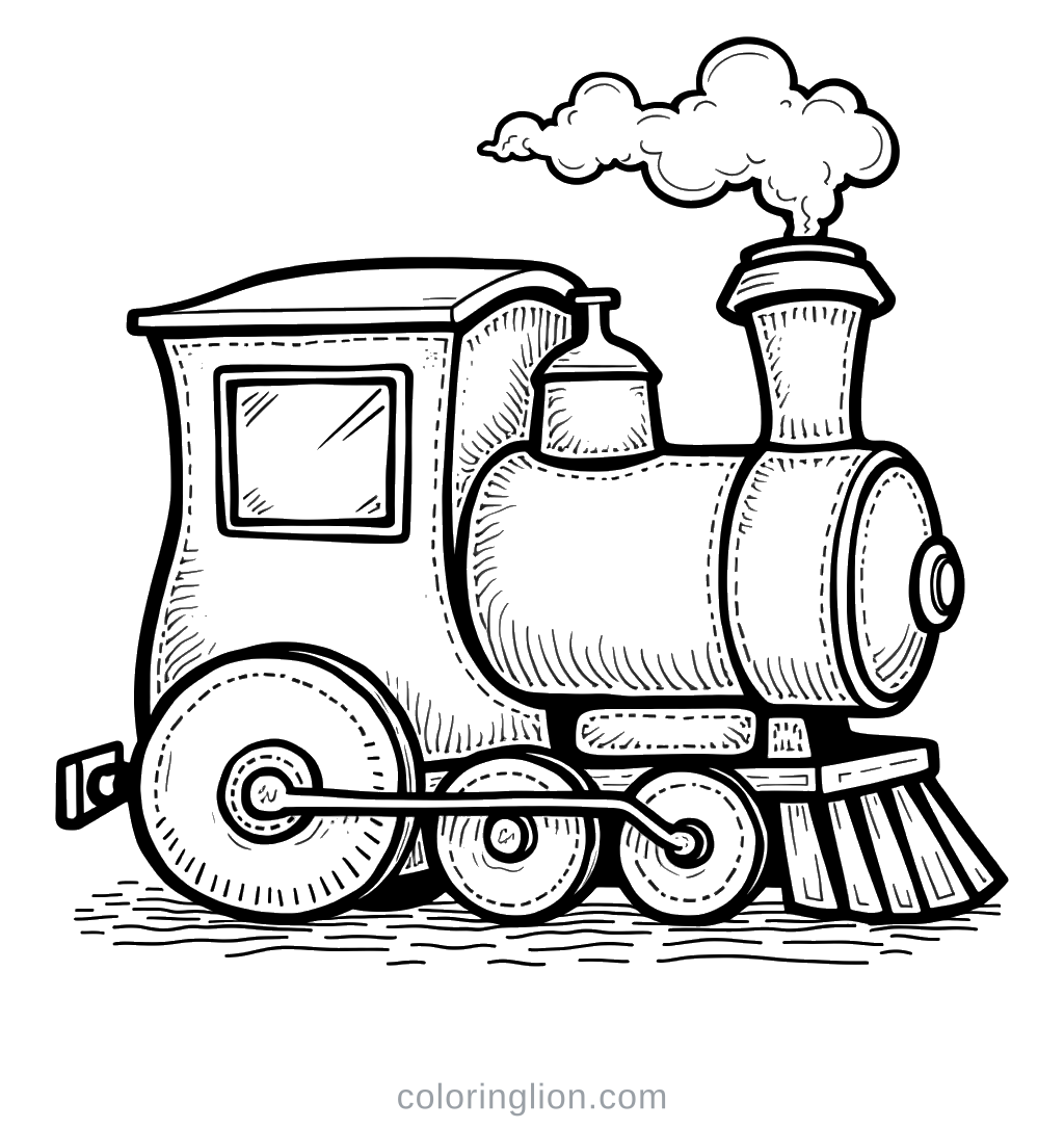 Steam Train Coloring Page