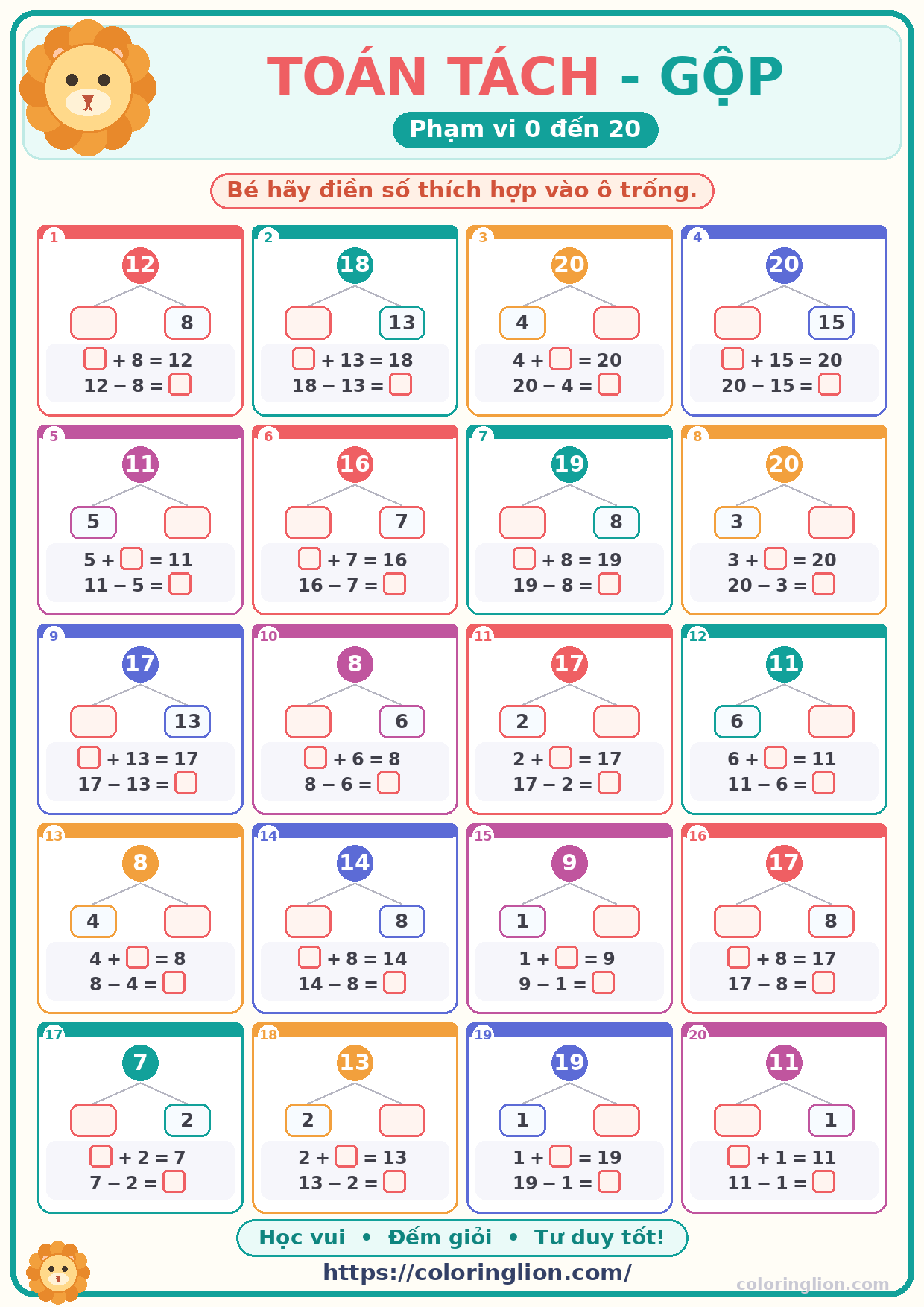 Tách – Gộp số (0–20) 17