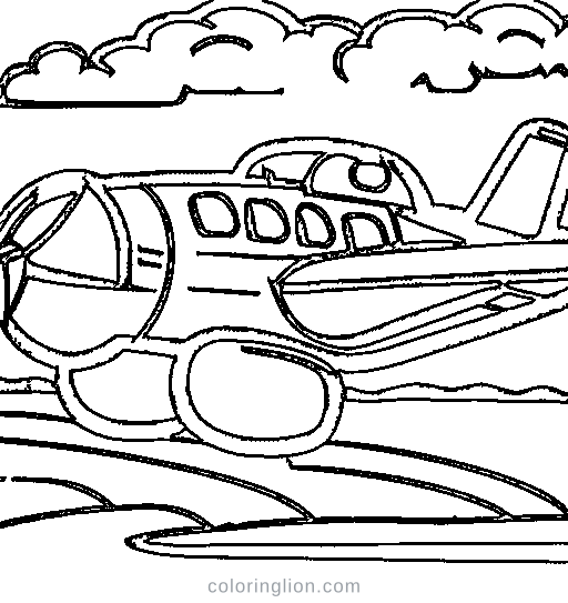 A seaplane Coloring Page