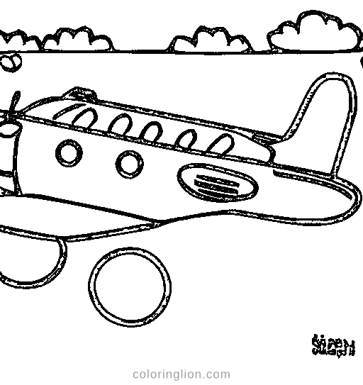 A seaplane Coloring Page