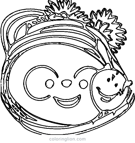A paint palette and brush Coloring Page