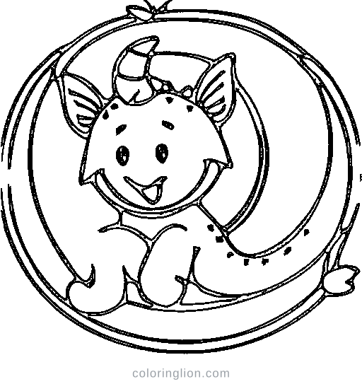 Dragon curled up Coloring Page