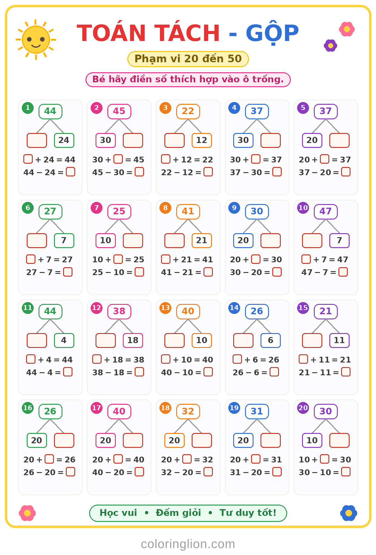 Tách – Gộp số 13