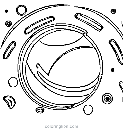 The planet Saturn with rings Coloring Page