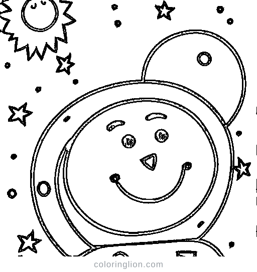 An astronaut on the moon Coloring Page