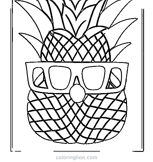 Cool Pineapple Coloring Page