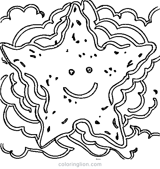 A simple star with numbered areas Coloring Page
