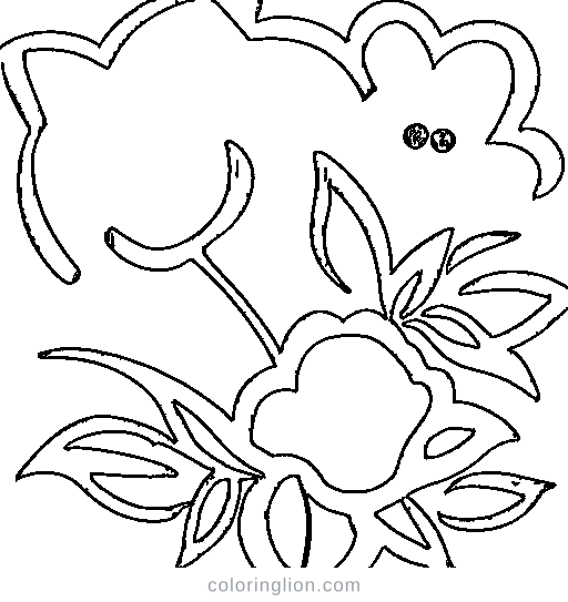 A bouquet in a vase Coloring Page