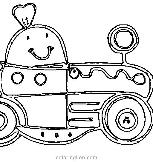 A tiny racing car zooming fast Coloring Page