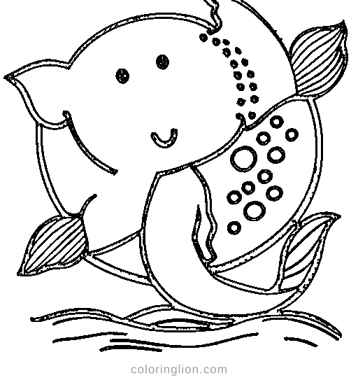 Baby mermaid with a fish friend Coloring Page