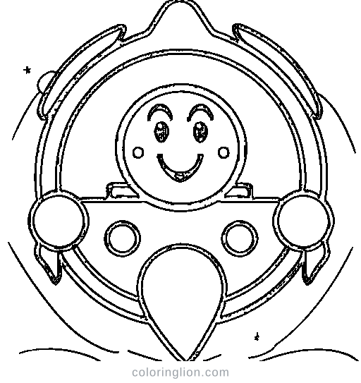 A rocket with an astronaut window Coloring Page