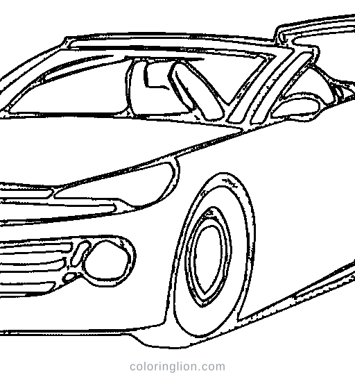 A convertible car Coloring Page