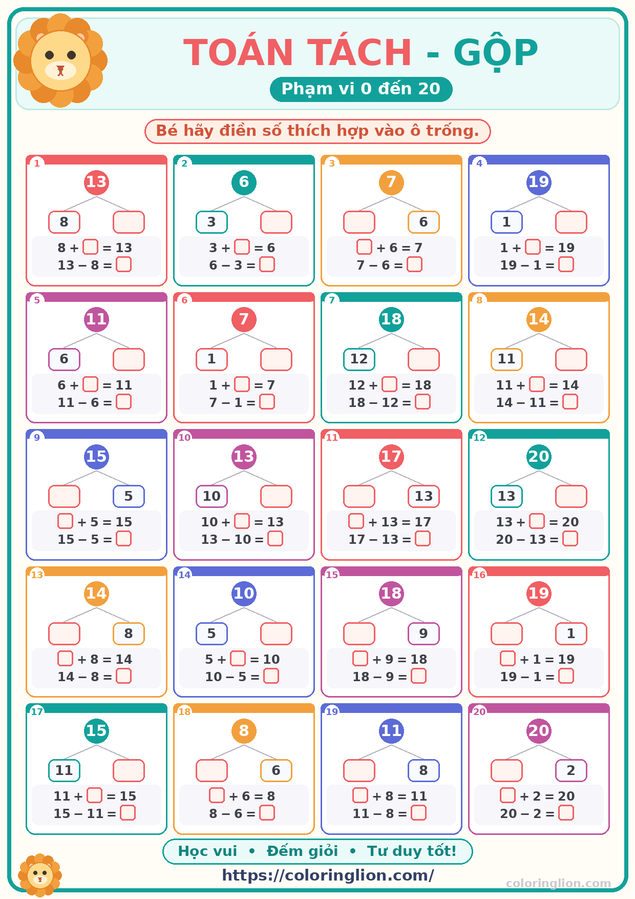 Tách – Gộp số (0–20) 05