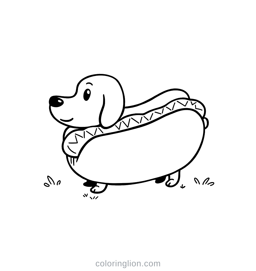 Hotdog Coloring Page