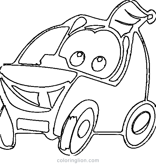 A go-kart with a smiling driver Coloring Page