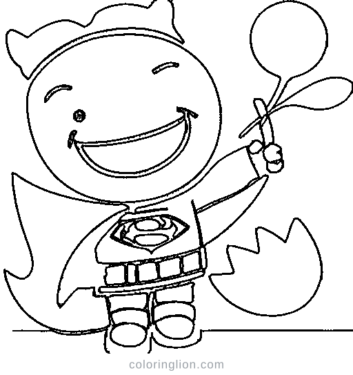 A superhero kid with a mask Coloring Page