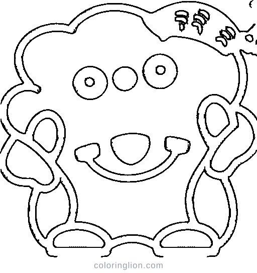 A cloud with a lightning Coloring Page
