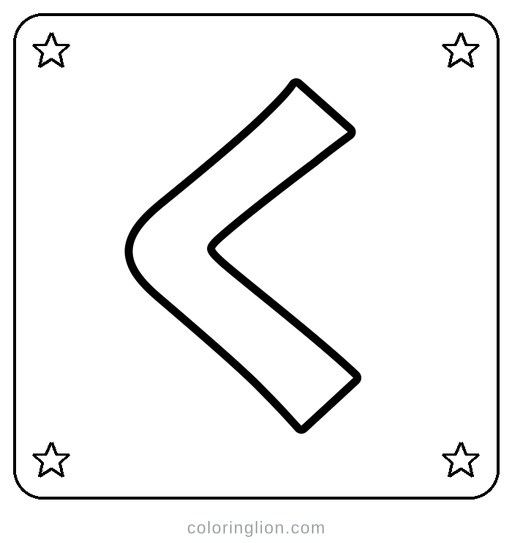 Hiragana く Coloring Page