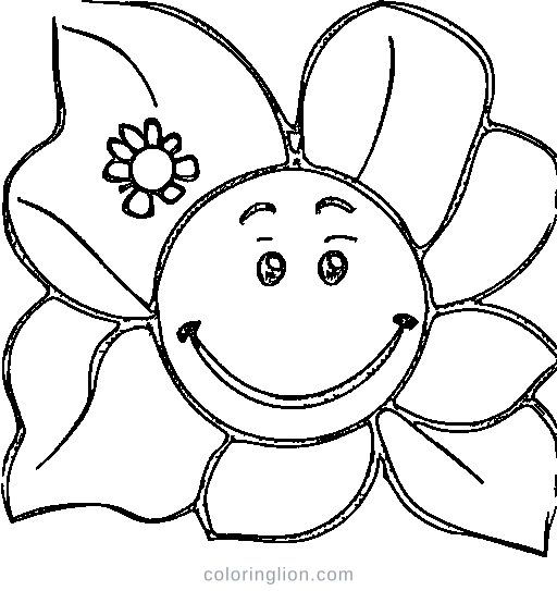 A simple flower with numbered areas Coloring Page