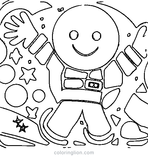 An astronaut waving Coloring Page