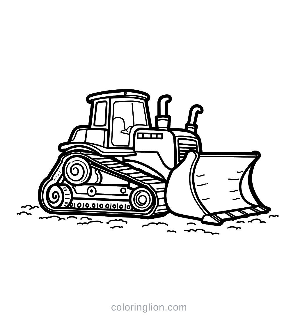 Bulldozer Coloring Page