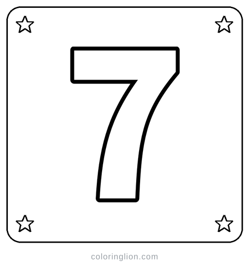 Number 7 Coloring Page