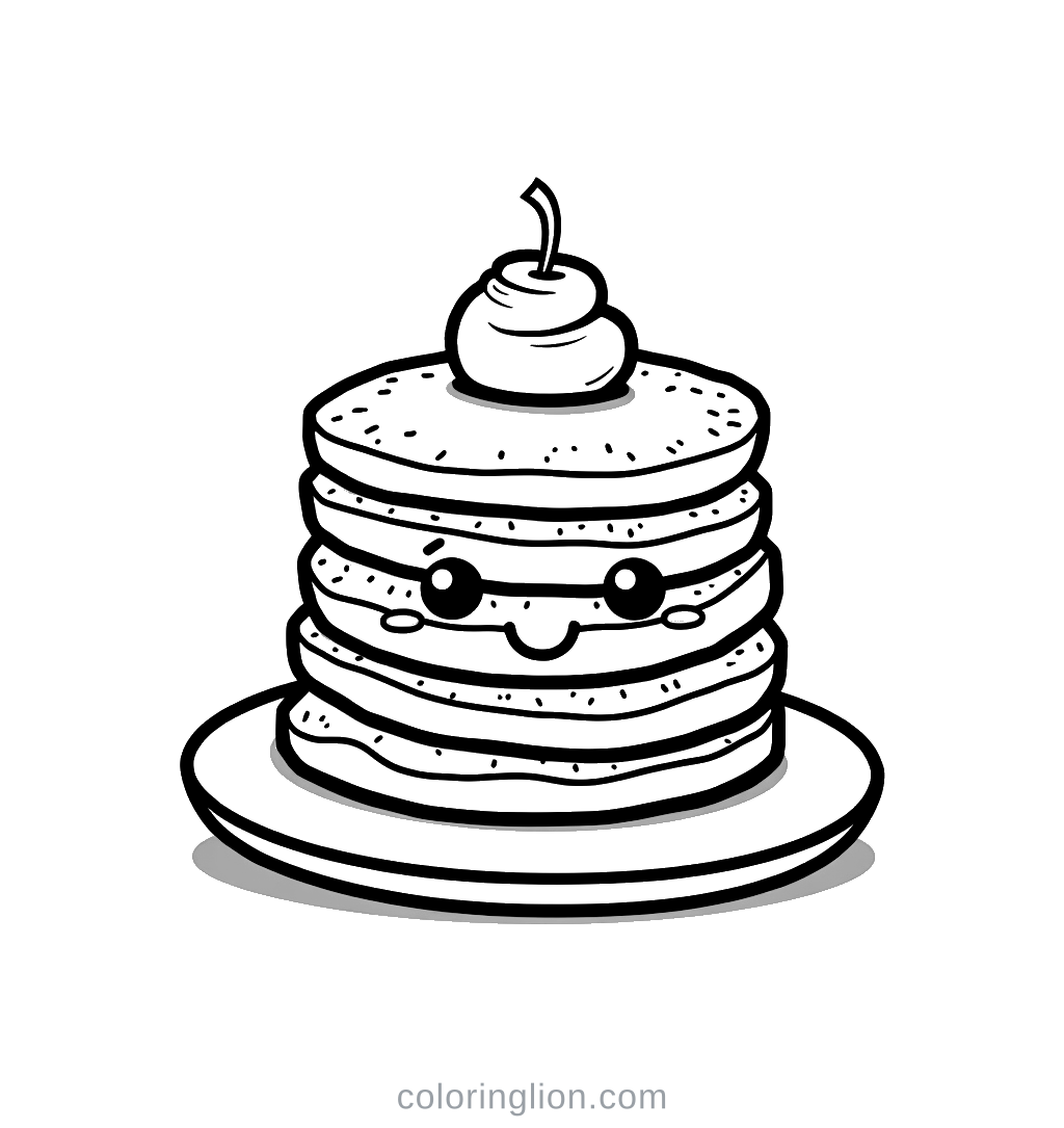 Pancakes Coloring Page