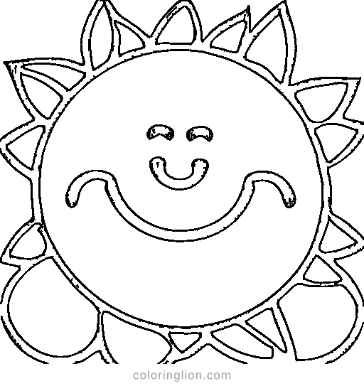 A smiling sunflower Coloring Page