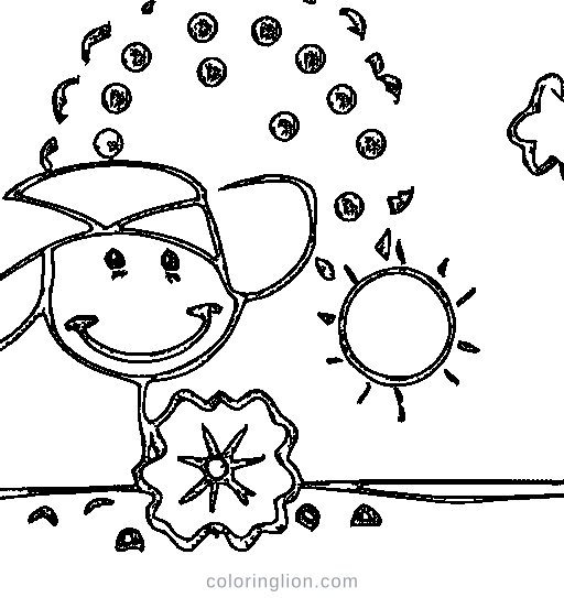 A beach sun in summer Coloring Page