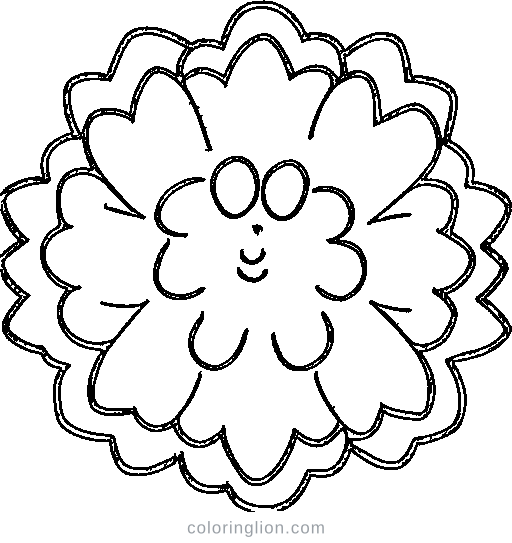 A simple flower with numbered areas Coloring Page