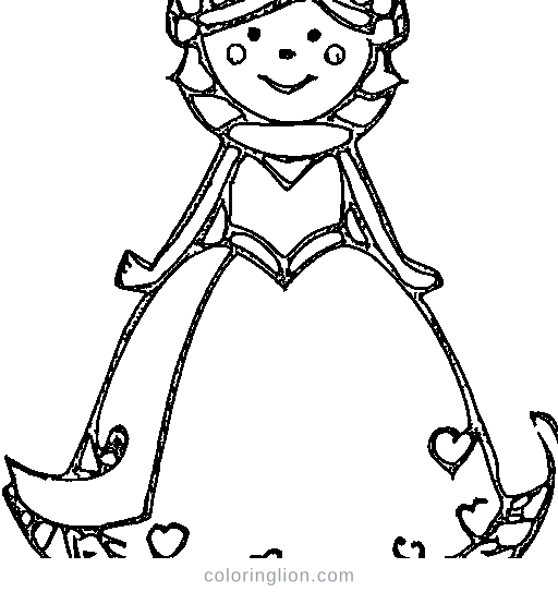 A princess with a magic wand Coloring Page