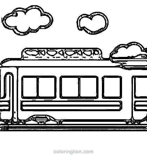 A train with carriages Coloring Page