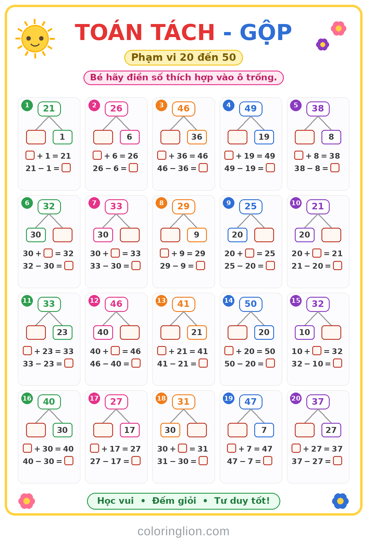 Tách – Gộp số 12