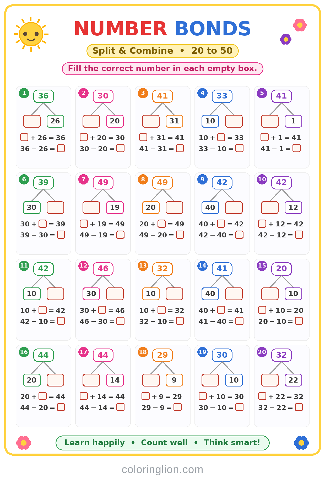 Number Bonds 07