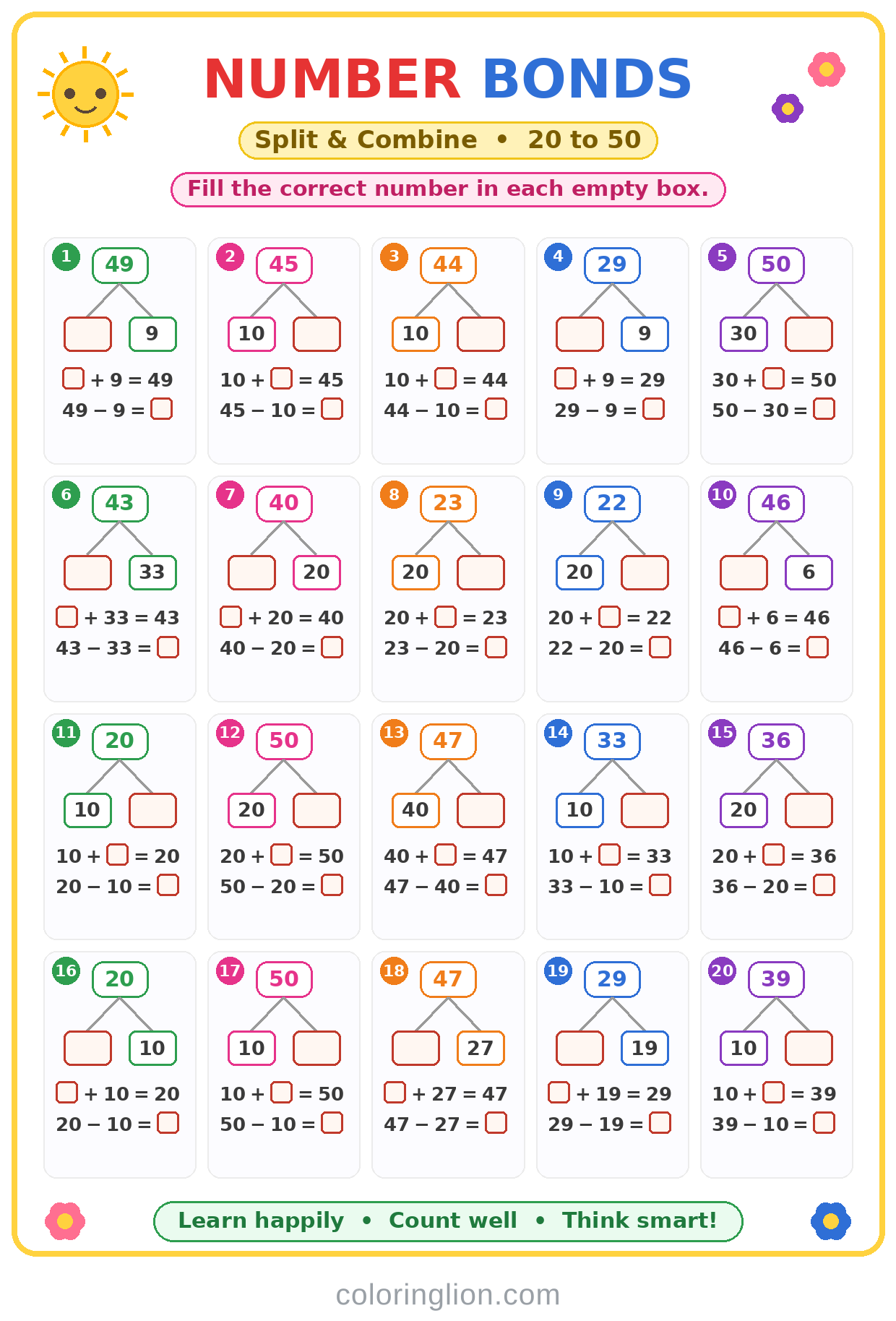 Number Bonds 03