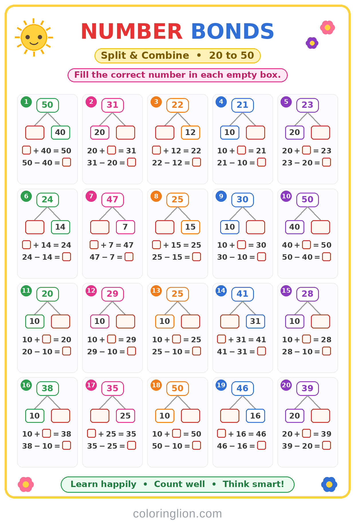 Number Bonds 22