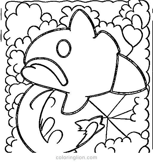 A smiling dolphin Coloring Page