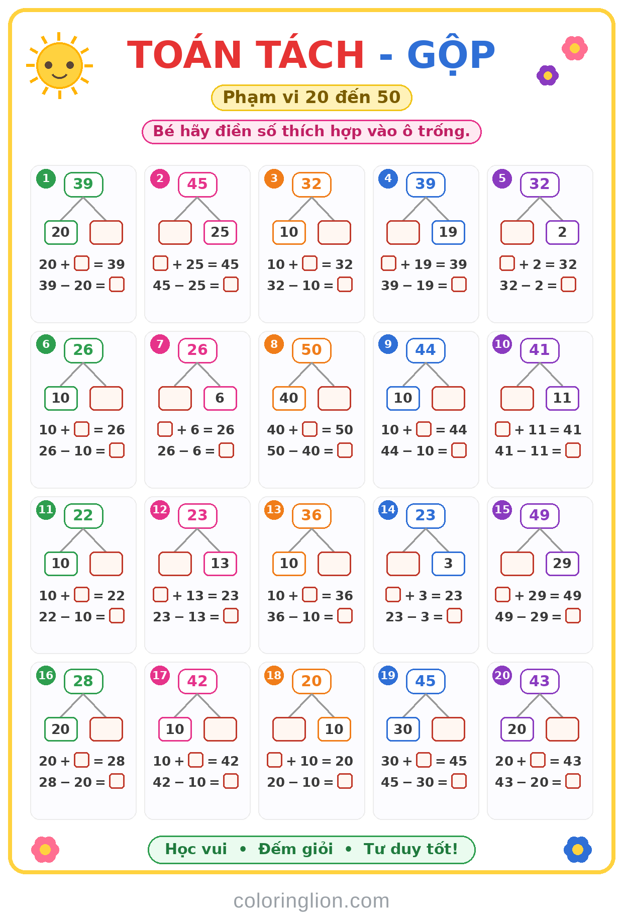 Tách – Gộp số 16
