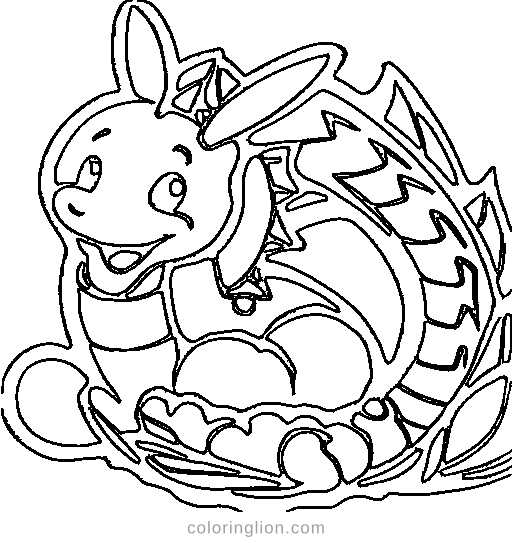 Dragon curled up Coloring Page