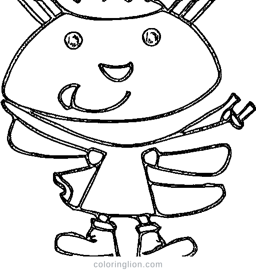 A friendly alien with antennae Coloring Page