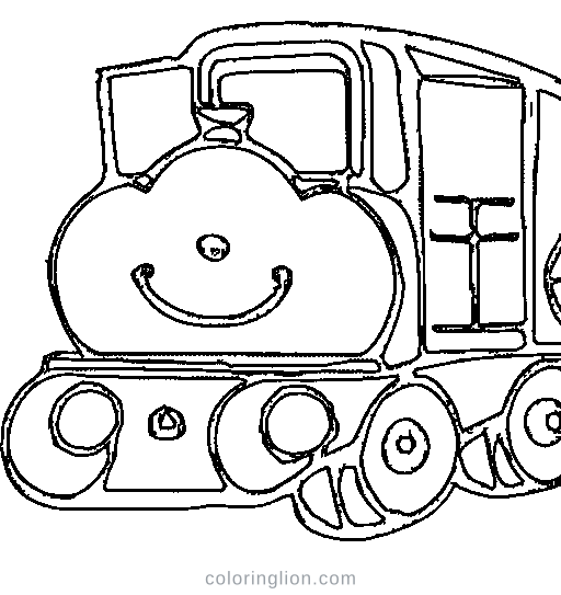 A colorful toy train Coloring Page