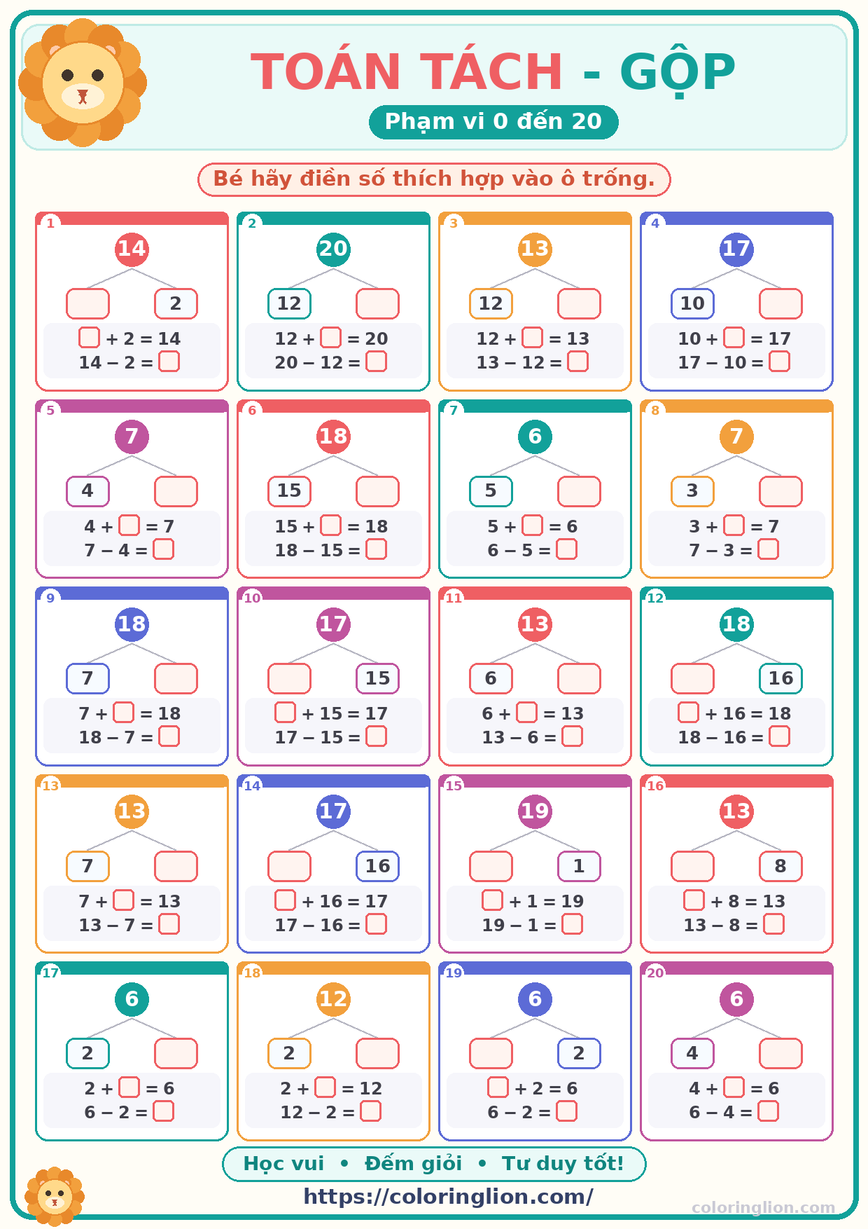 Tách – Gộp số (0–20) 12