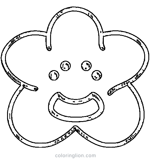 A simple star with numbered areas Coloring Page