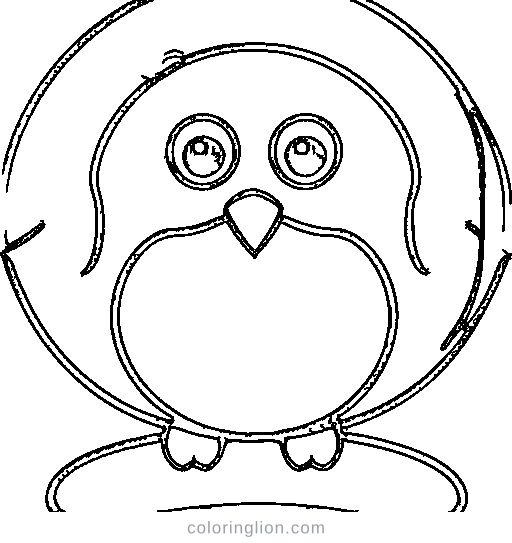 A round owl Coloring Page