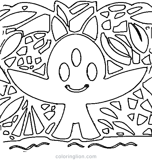 A friendly alien with antennae Coloring Page