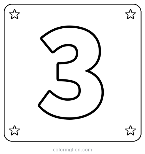 Number 3 Coloring Page