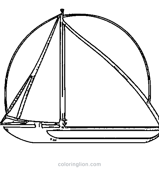 Little sailboat with a smile Coloring Page