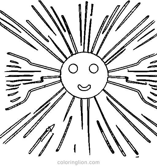 Sun and Rain Coloring Page