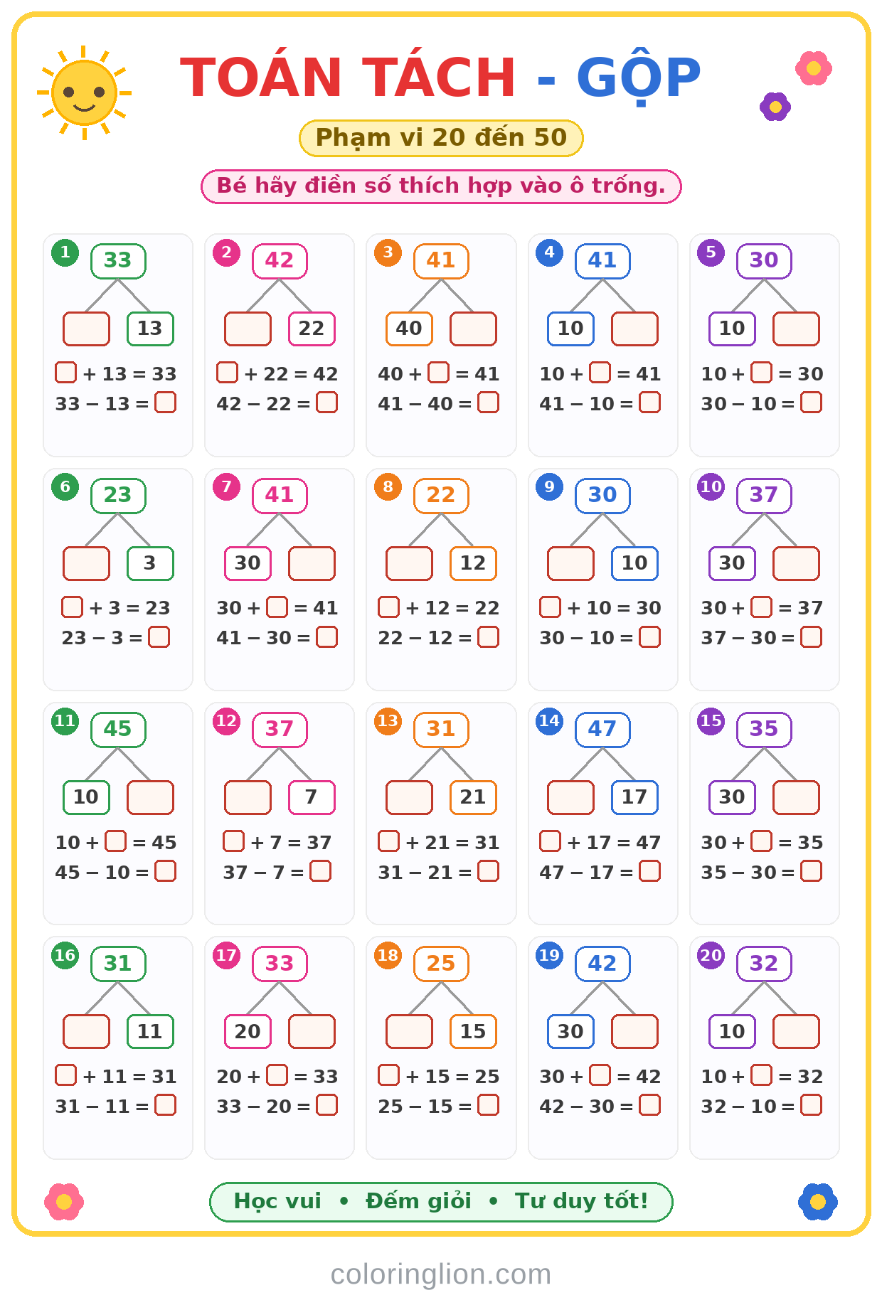 Toán · Tách – Gộp số