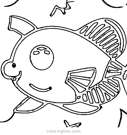 A simple fish with numbered areas Coloring Page